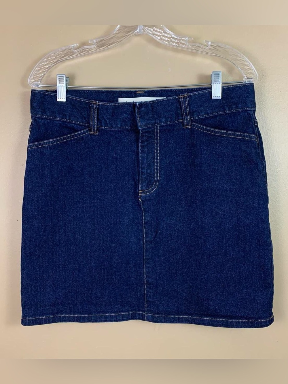 GAP Jean Mini Skirt Womens 10 Hip Hugger Stretch Dark Wash Denim Vintage Y2K